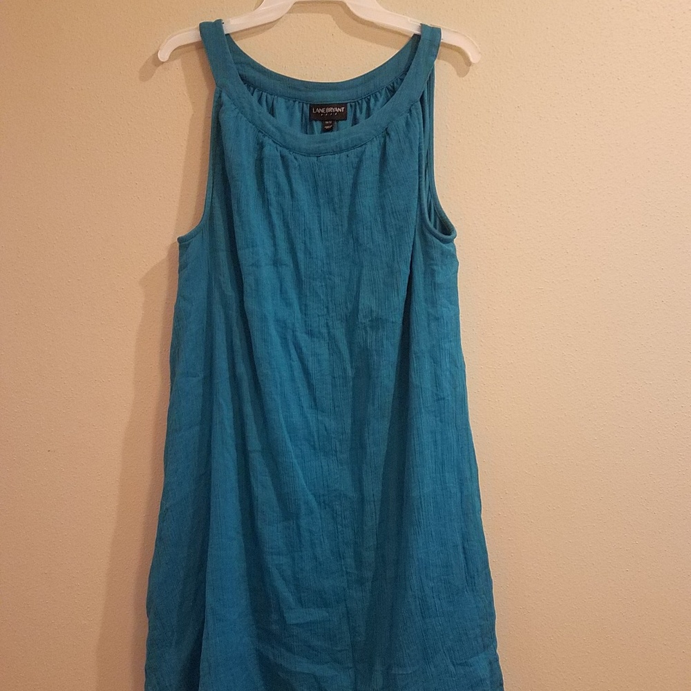 Lane Bryant turquoise sleeveless dress size 14/16